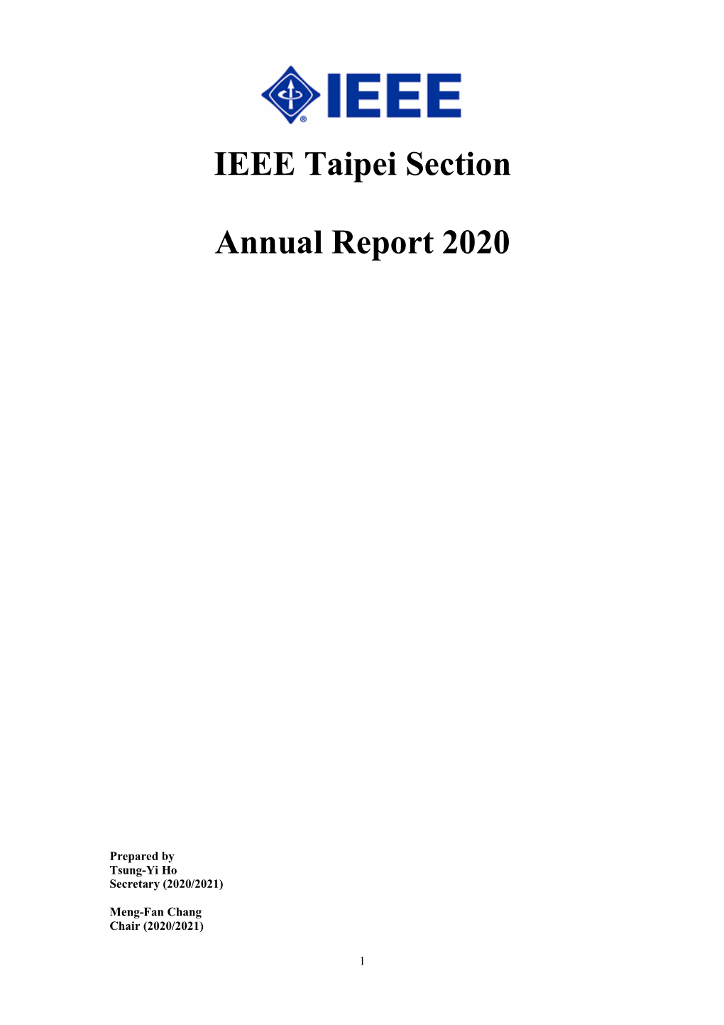 IEEE Taipei Section Annual Report 2020