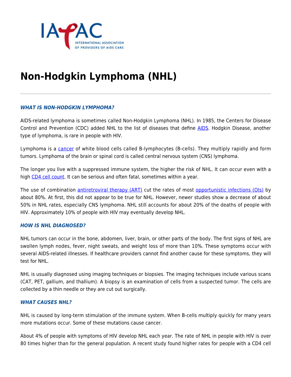 Non-Hodgkin Lymphoma (NHL)