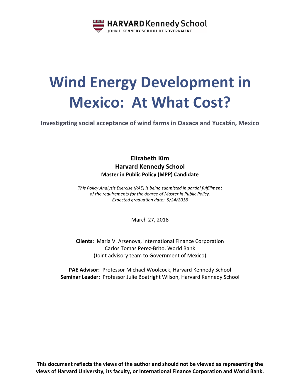 Wind Energy Development in Mexico: at What Cost?