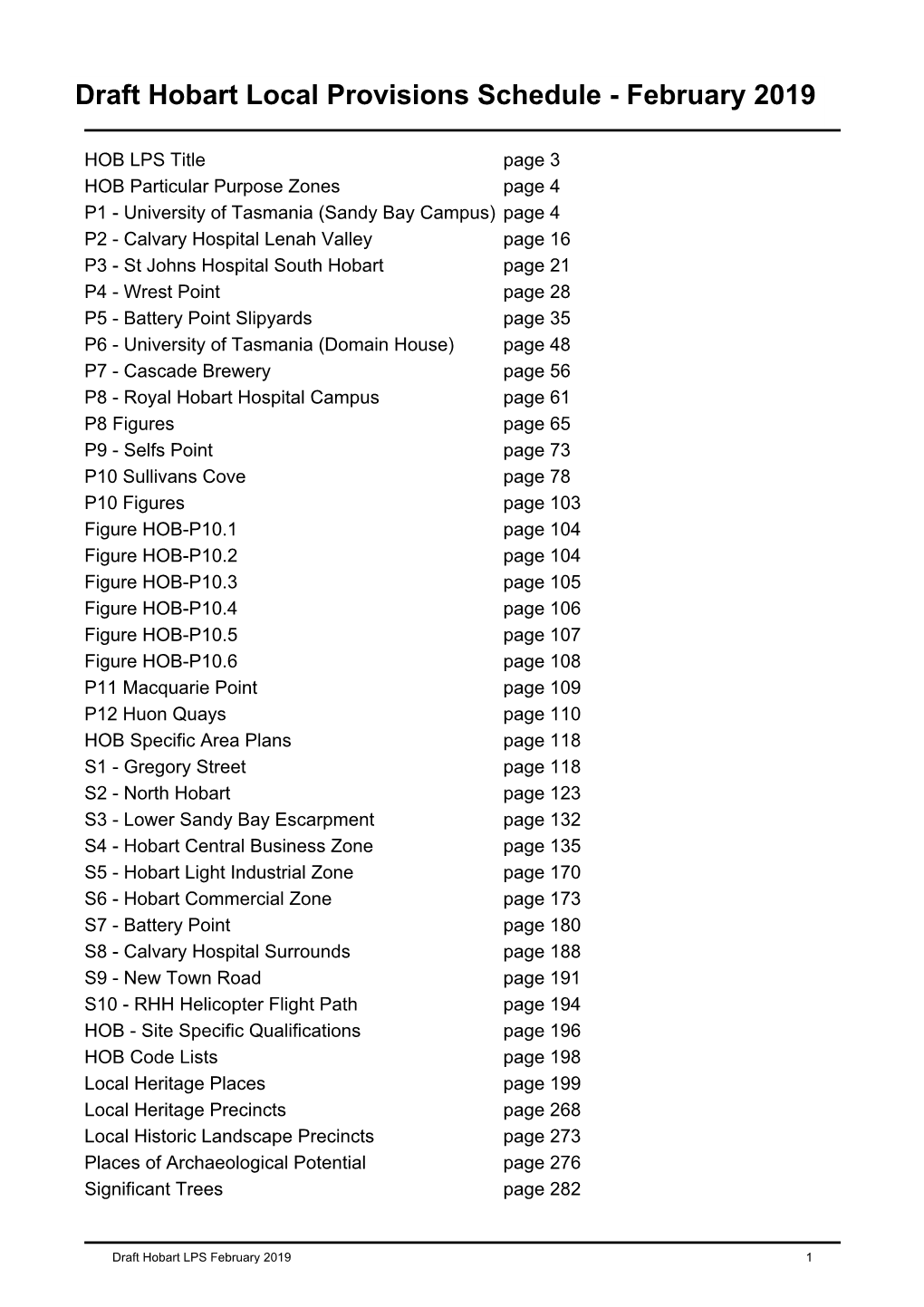 Draft Hobart Local Provisions Schedule