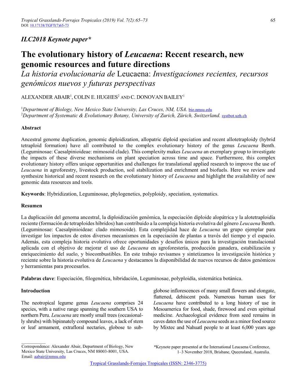 The Evolutionary History of Leucaena: Recent Research, New Genomic