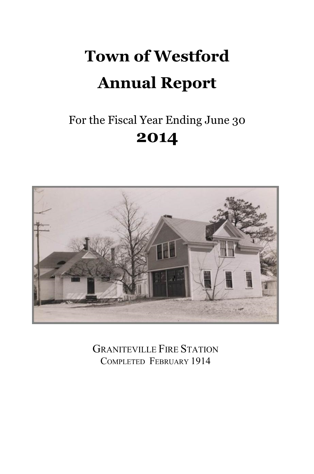 Town of Westford Annual Report