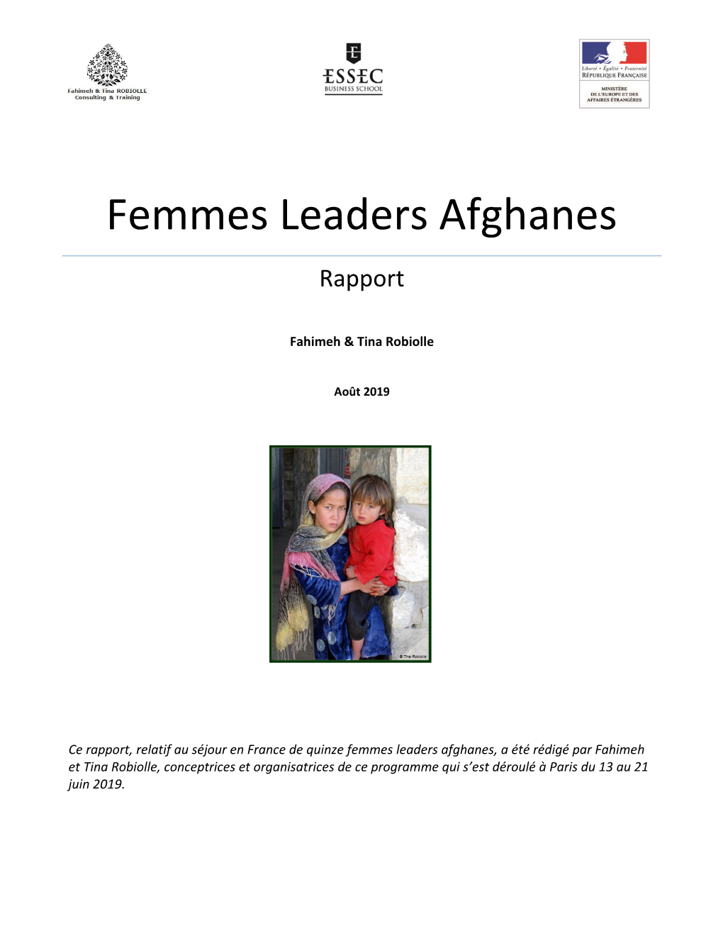 Femmes Leaders Afghanes Rapport