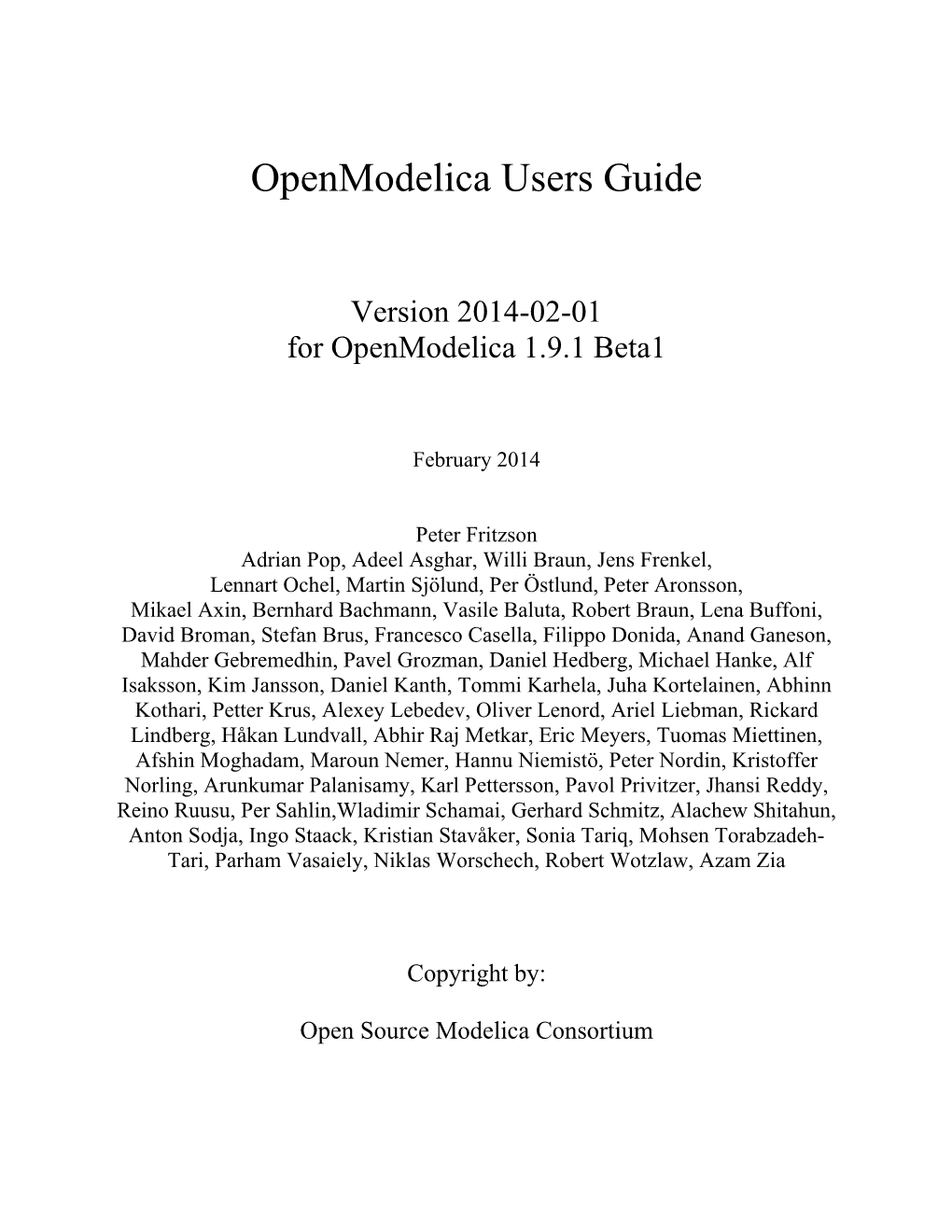 Openmodelica System Documentation
