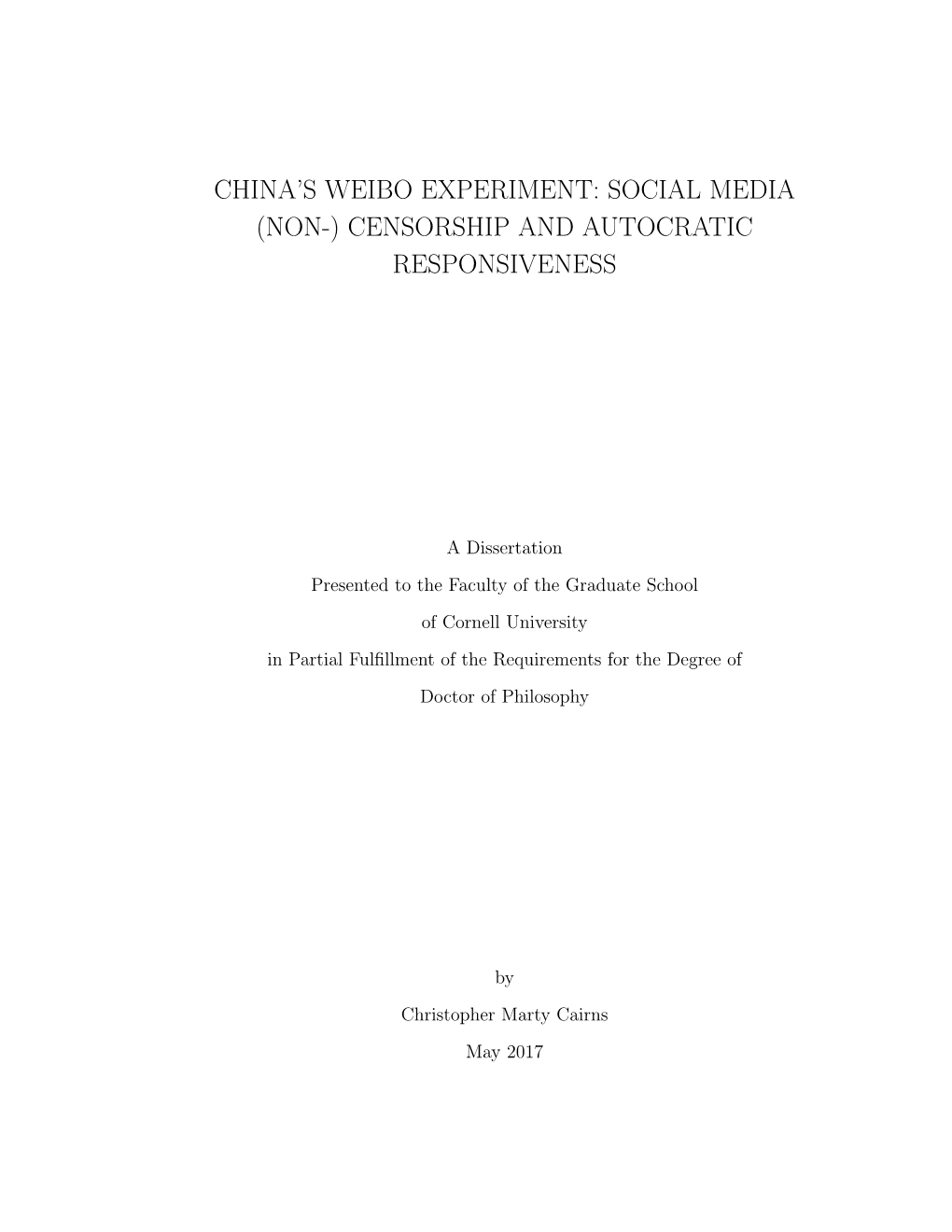 China's Weibo Experiment: Social