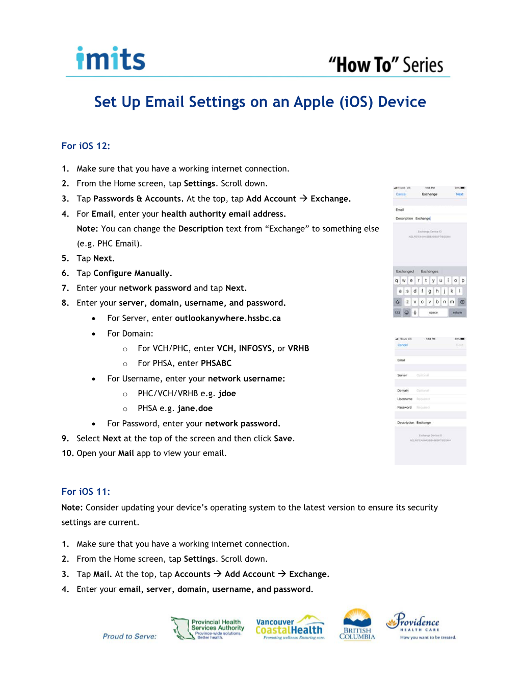 Set up Email Settings on an Apple (Ios) Device