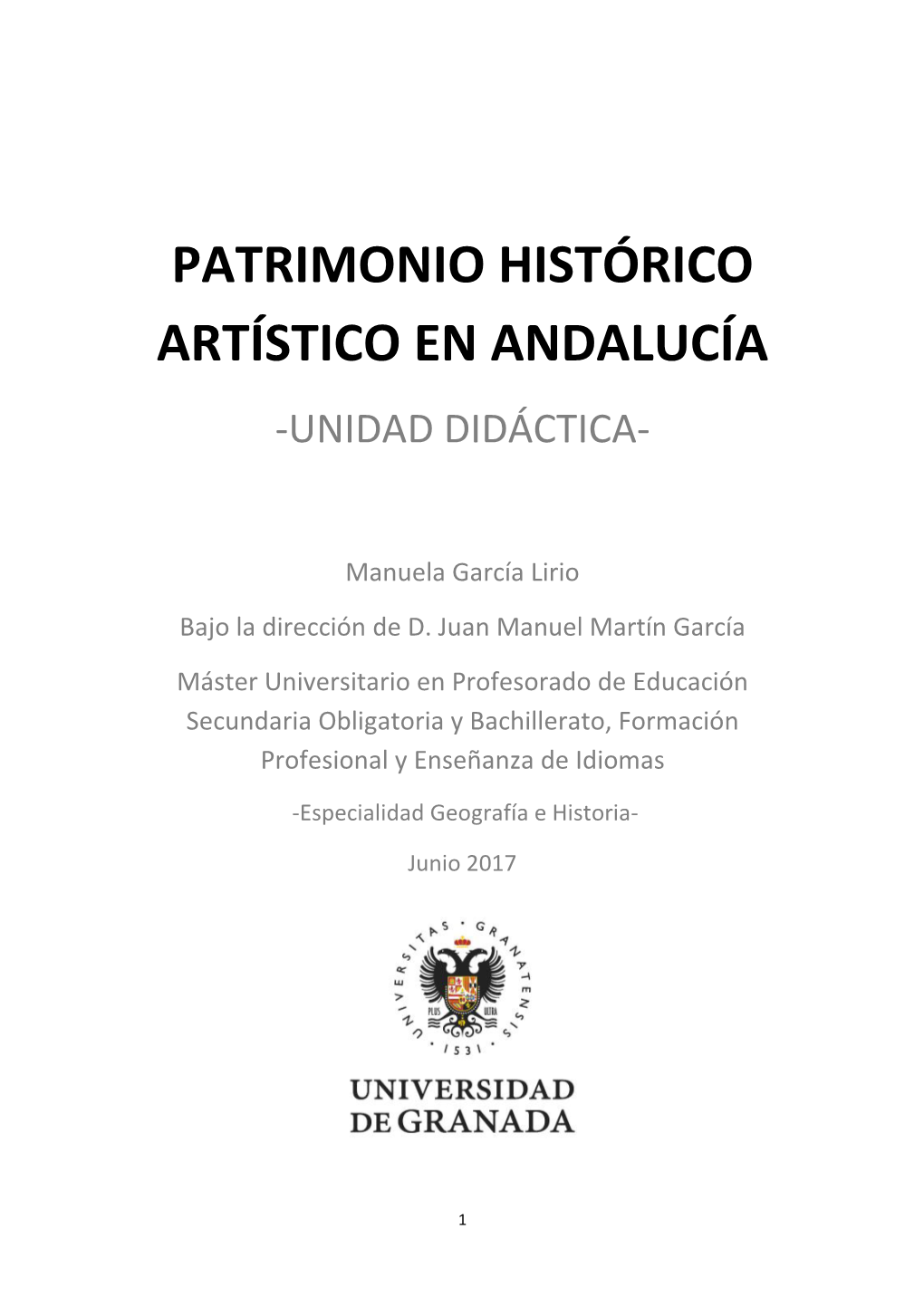 Patrimonio Histórico Artístico En Andalucía -Unidad Didáctica