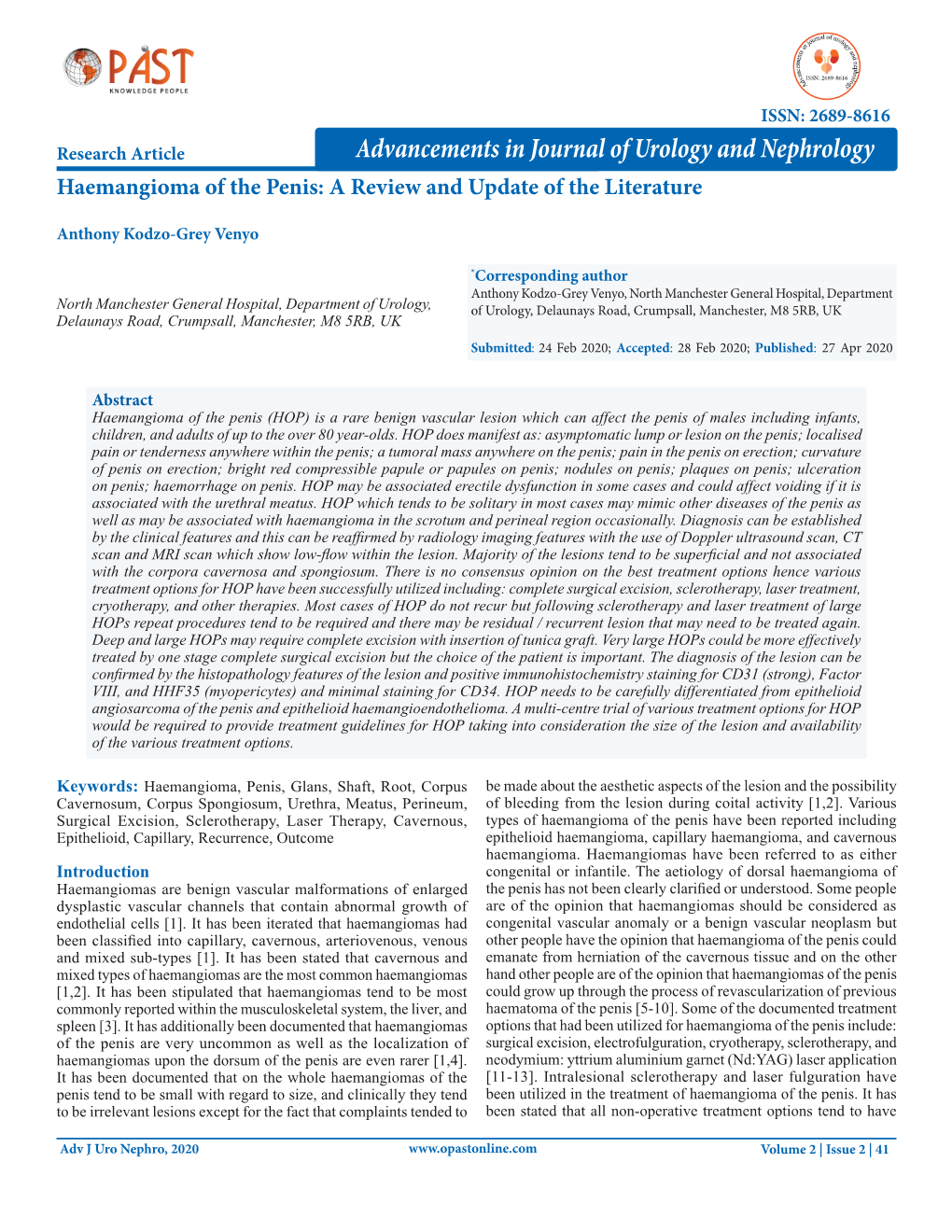 Haemangioma of the Penis: a Review and Update of the Literature