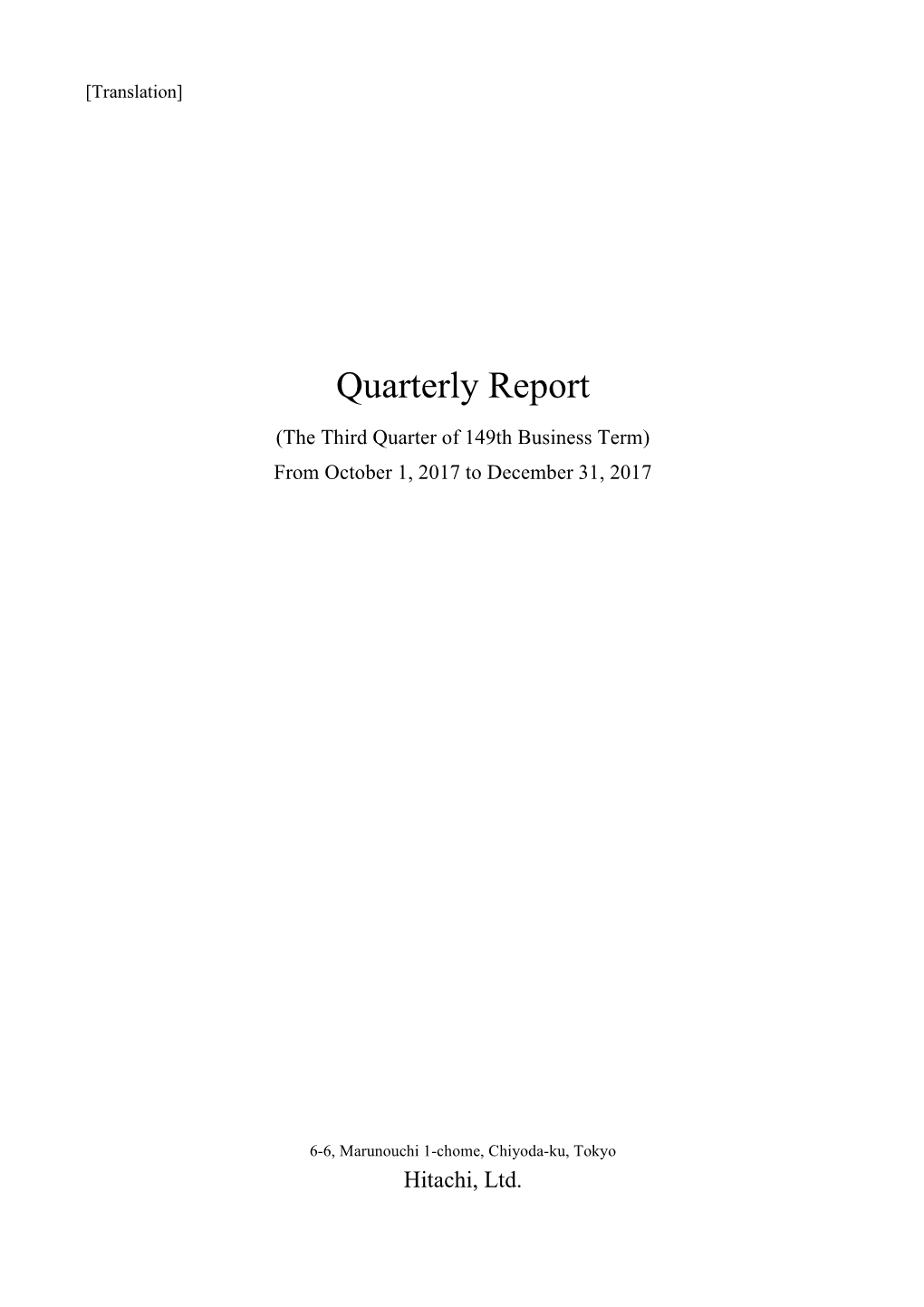 Quarterly Report