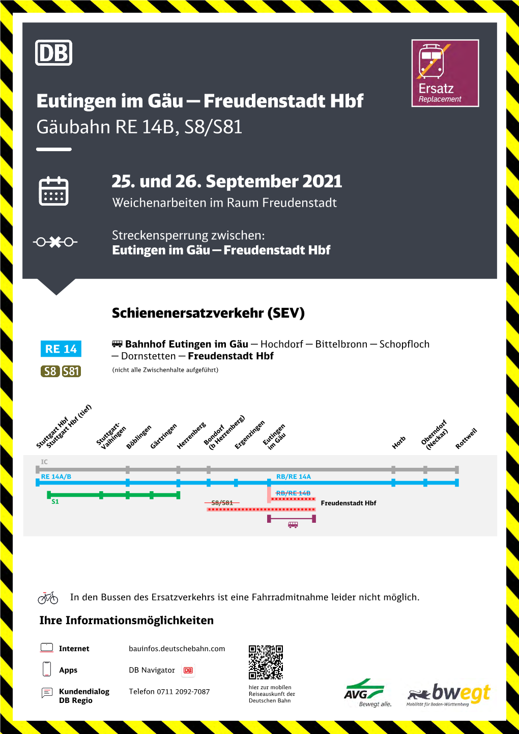 Eutingen Im Gäu — Freudenstadt Hbf Gäubahn RE 14B, S8/S81