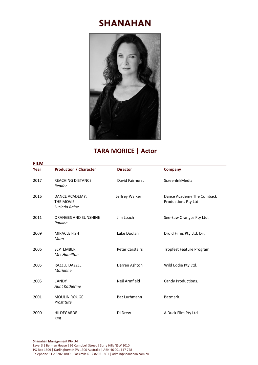 TARA MORICE | Actor