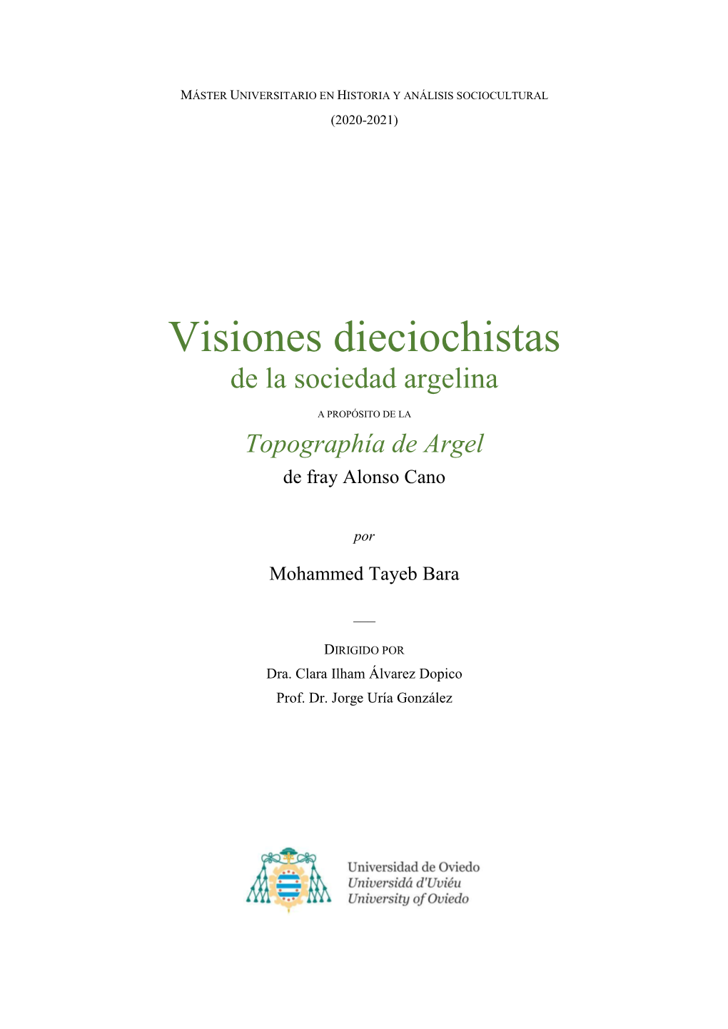 Visiones Dieciochistas De La Sociedad Argelina