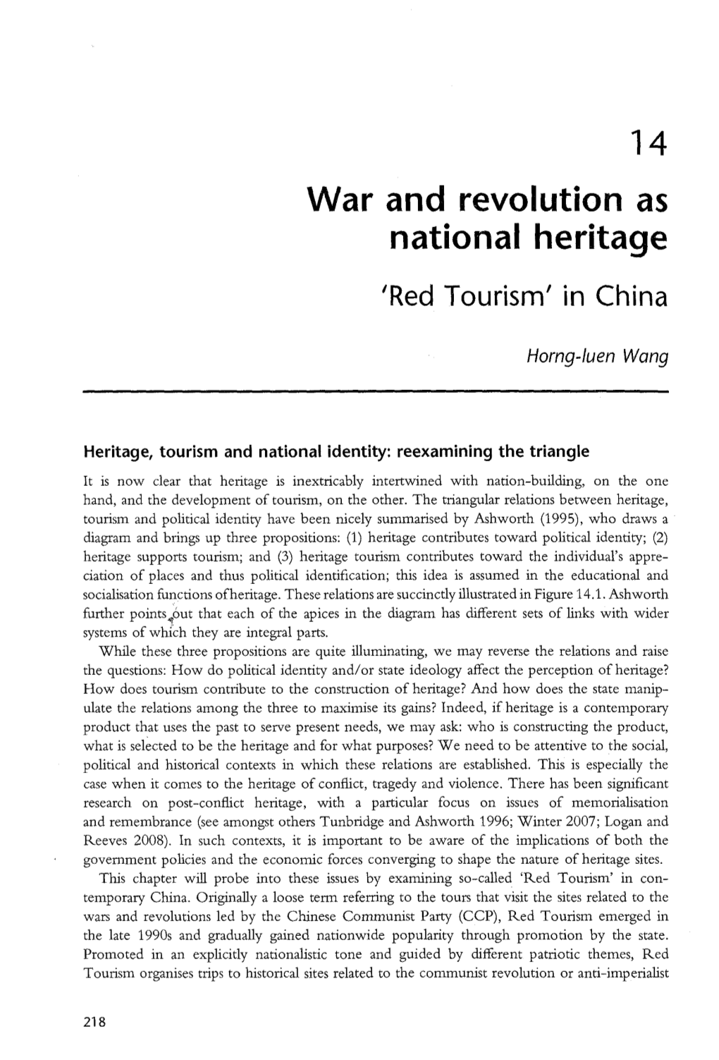 War and Revolution As National Heritage