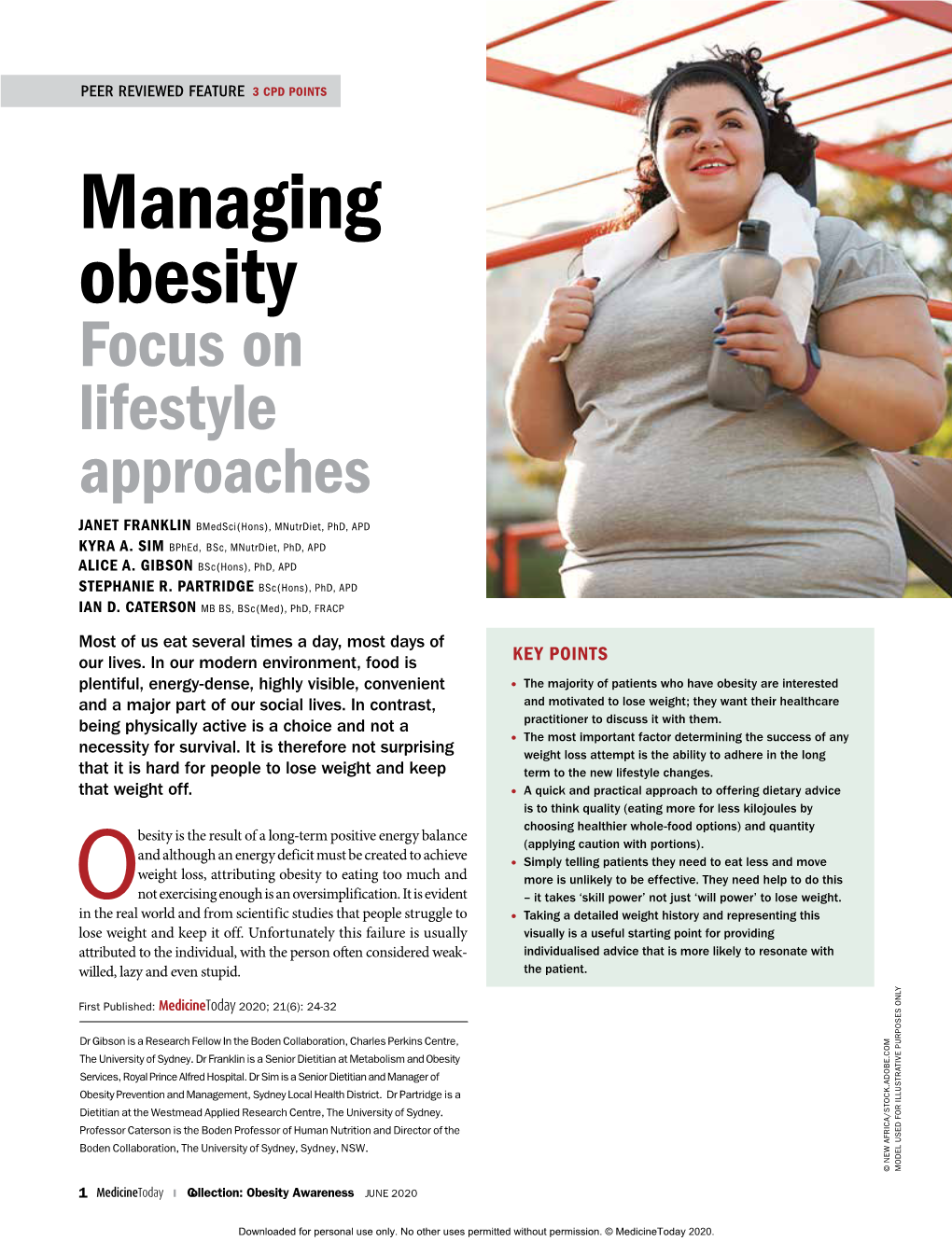 Managing Obesity Focus on Lifestyle Approaches