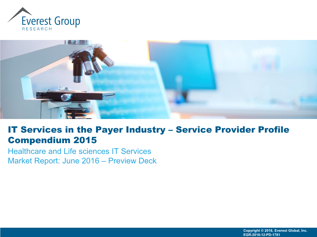 IT Outsourcing in Payer Industry – Service Provider Profile