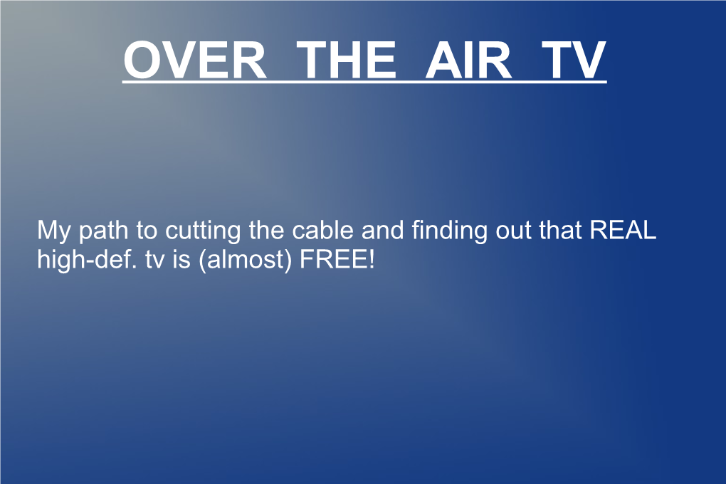 Over the Air Tv
