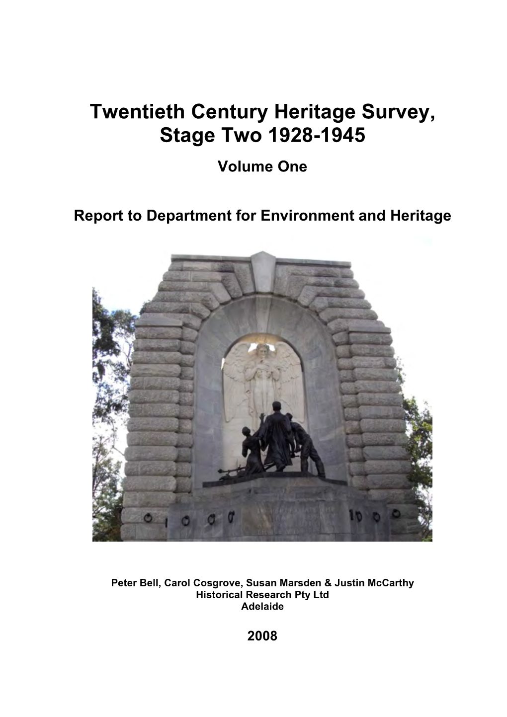 20Th Century Heritage Survey, Stage Two 1928-1945