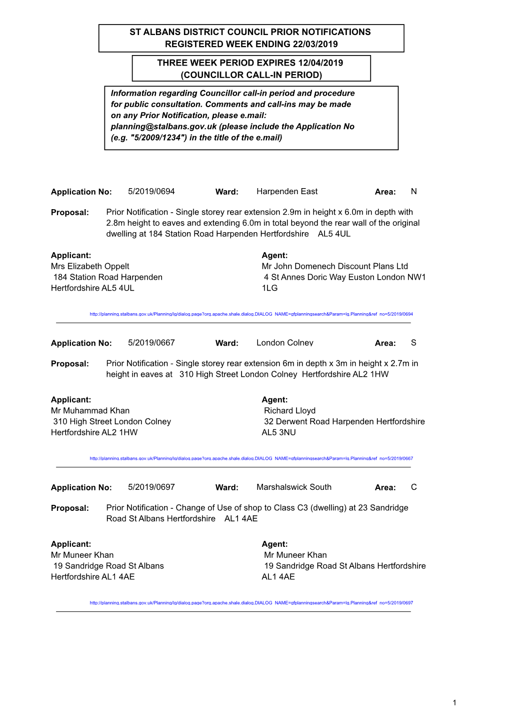 Prior Approval Applications