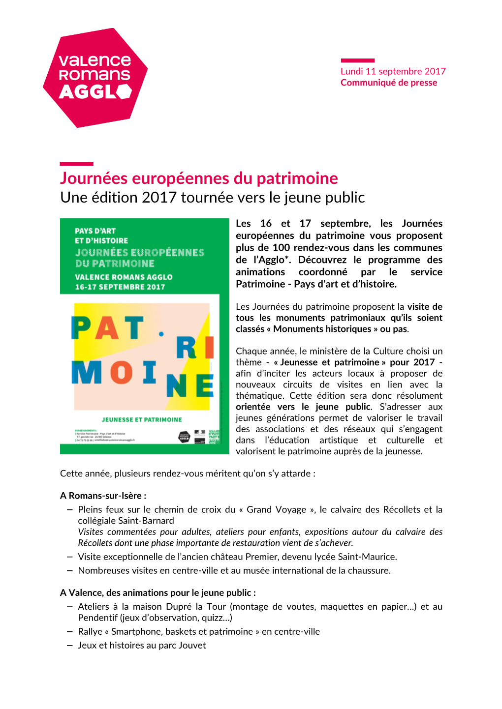 Journées Européennes Du Patrimoine Une Édition 2017 Tournée Vers Le Jeune Public