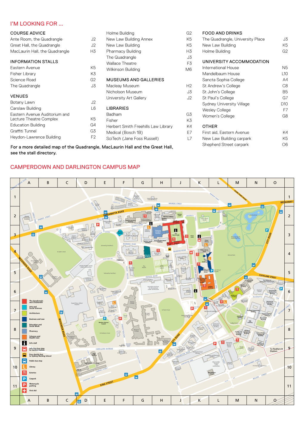 Camperdown and Darlington Campus Map I'm Looking For