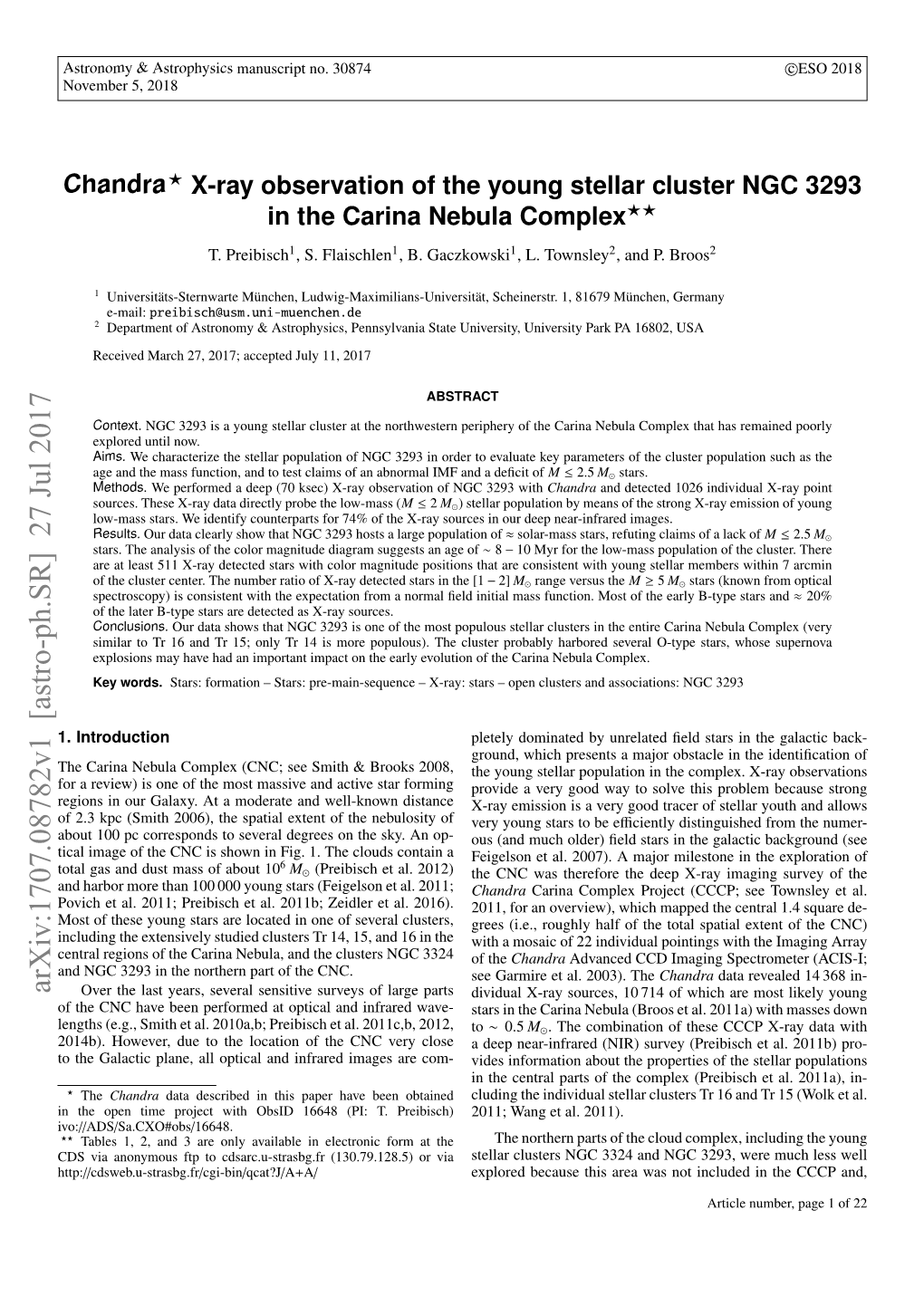 Arxiv:1707.08782V1 [Astro-Ph.SR] 27 Jul 2017