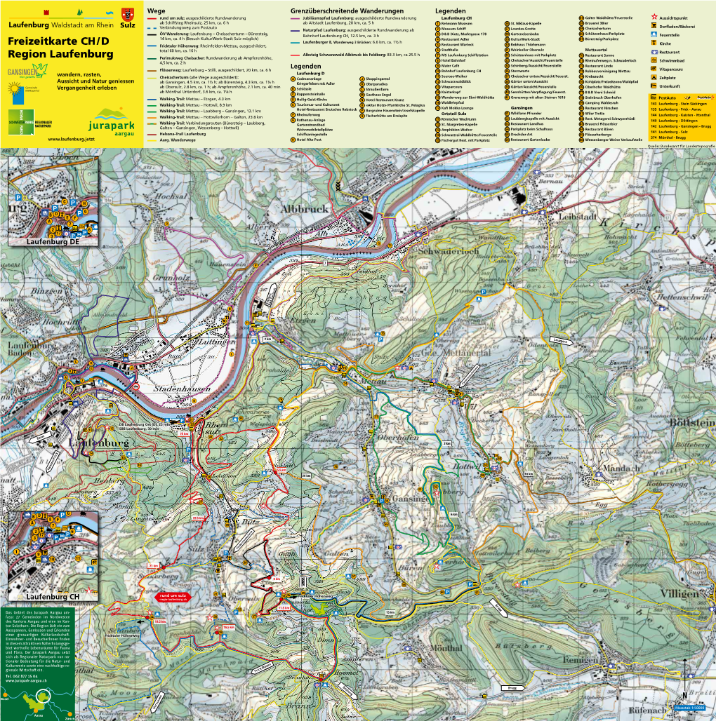 Freizeitkarte CH / D Region Laufenburg