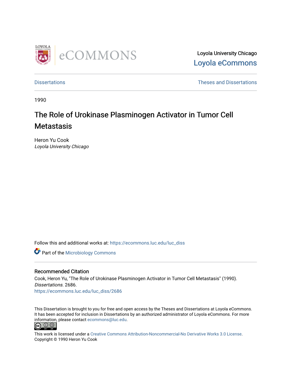 The Role of Urokinase Plasminogen Activator in Tumor Cell Metastasis