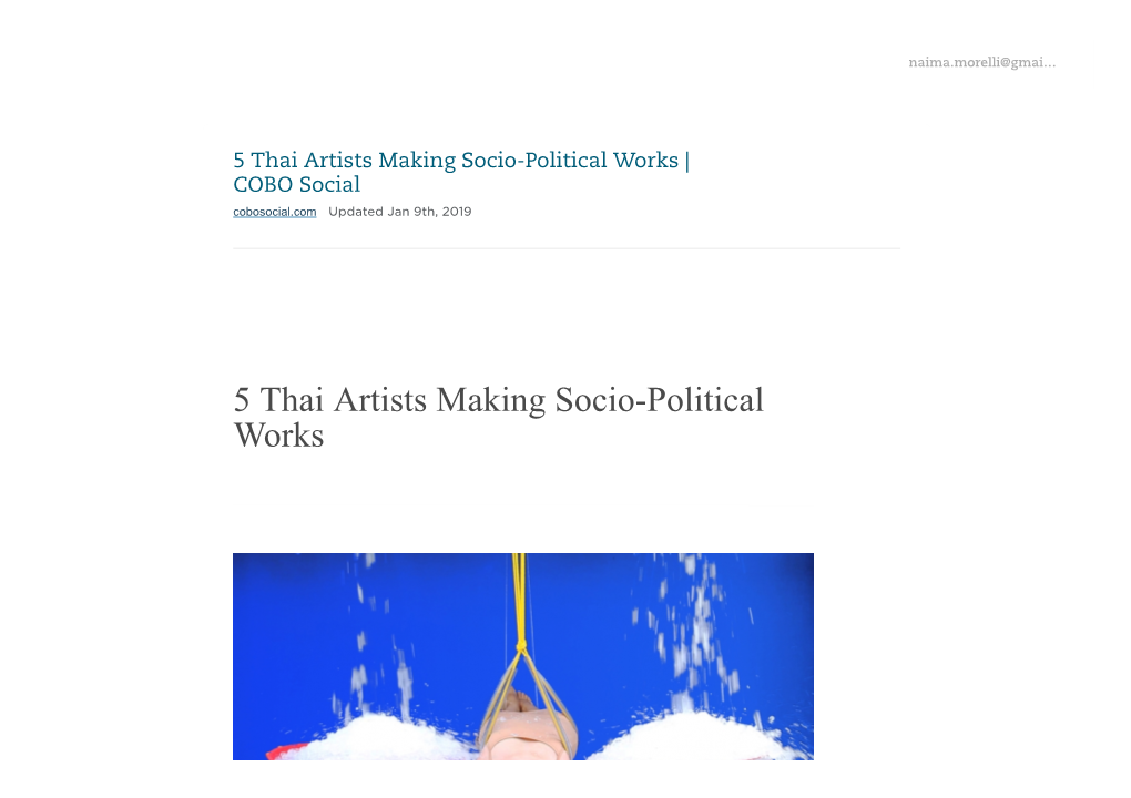 5 Thai Artists Making Socio-Political Works | COBO Social Cobosocial.Com Updated Jan 9Th, 2019