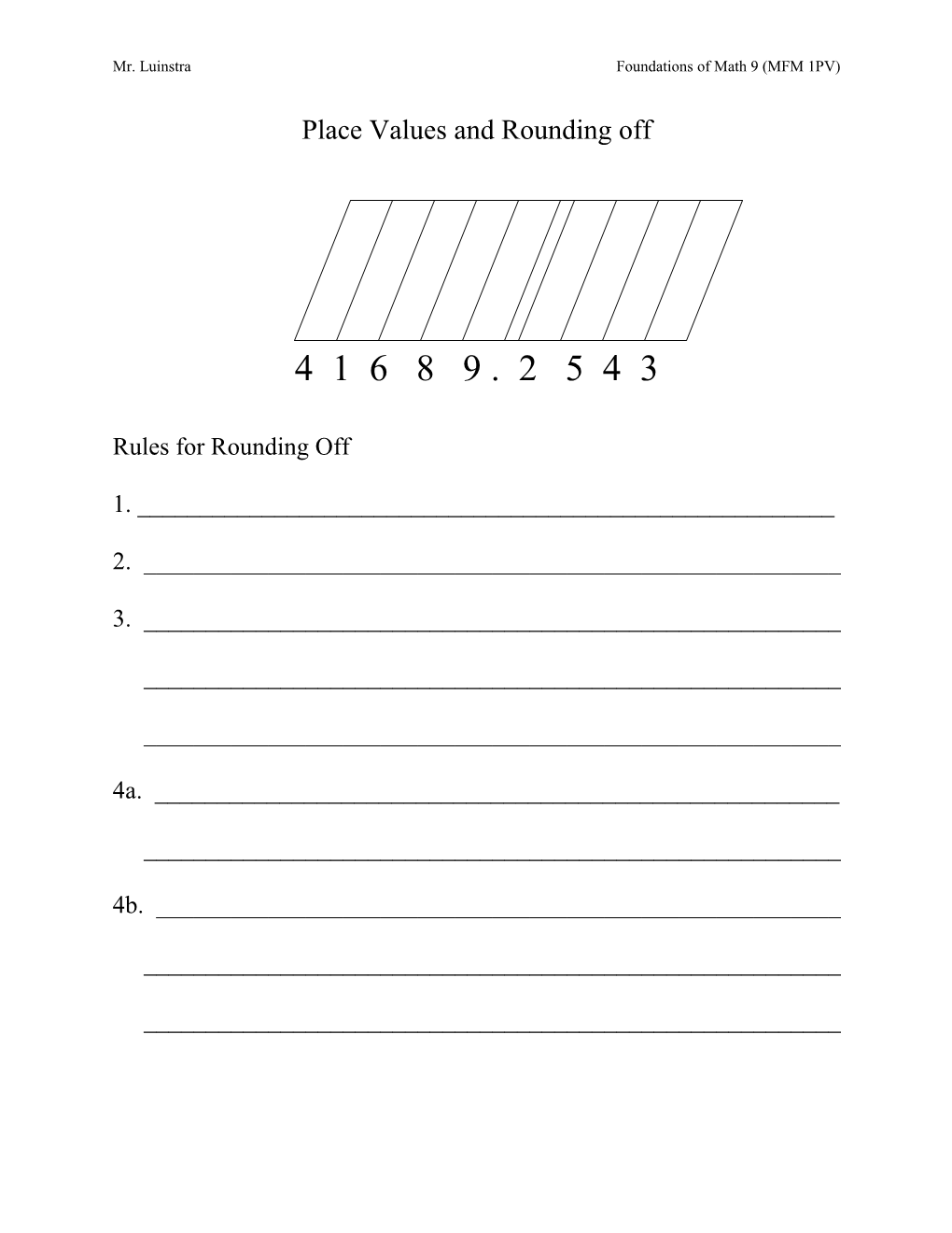 Place Values and Rounding Off