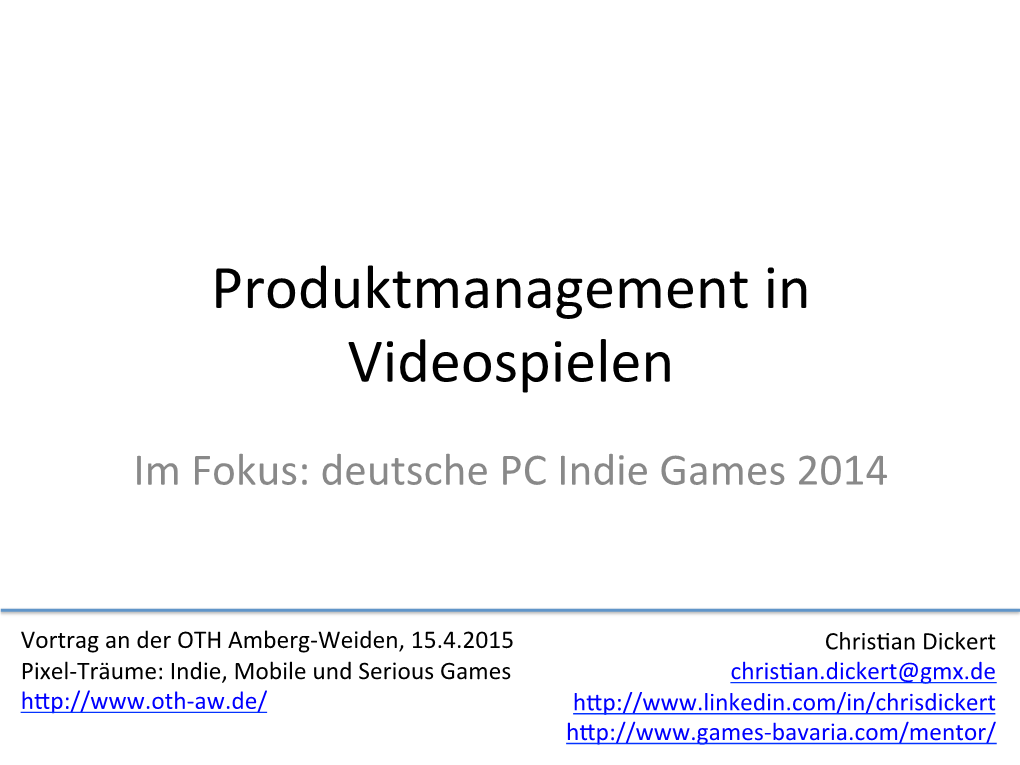 Produktmanagement in Videospielen