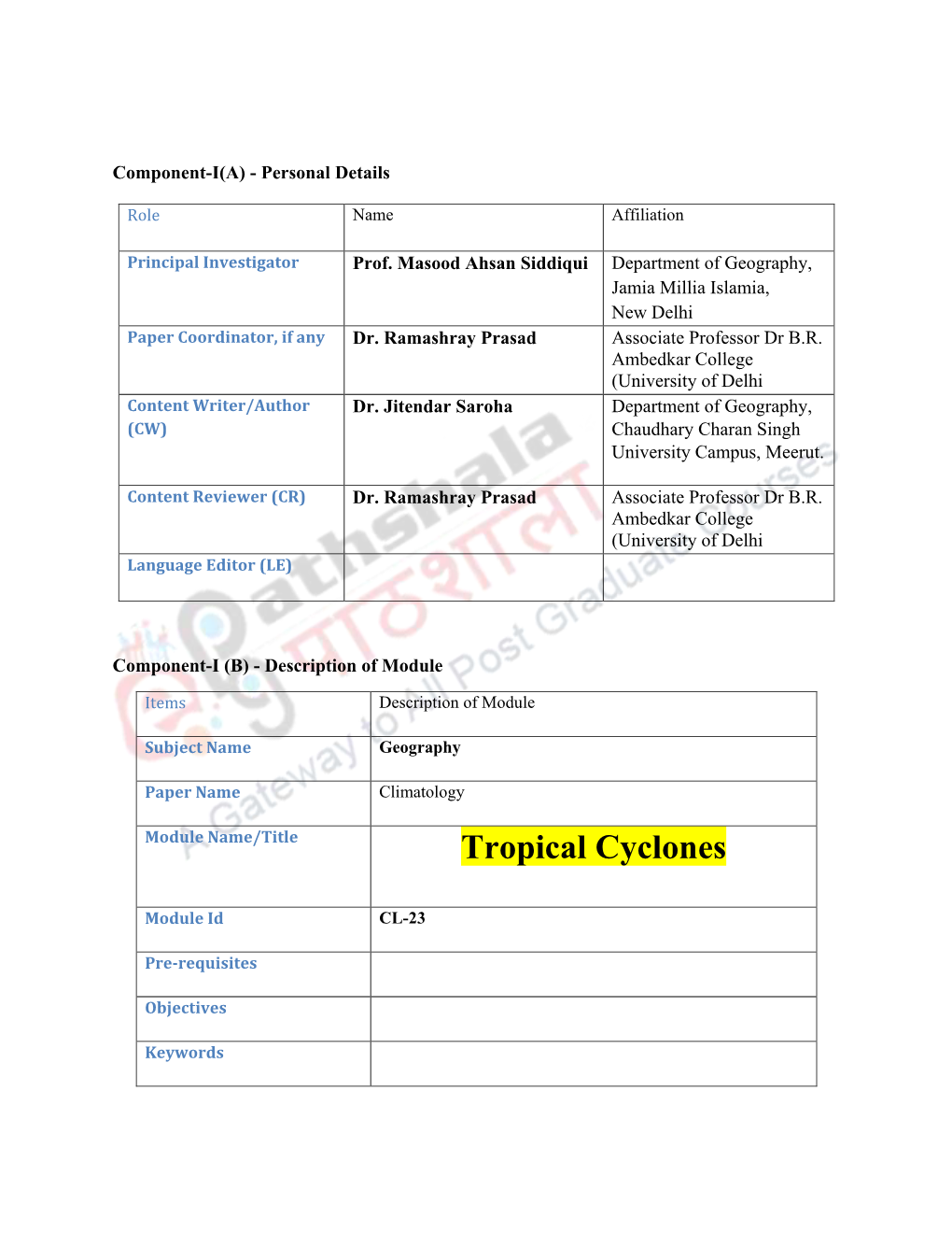 Tropical Cyclones