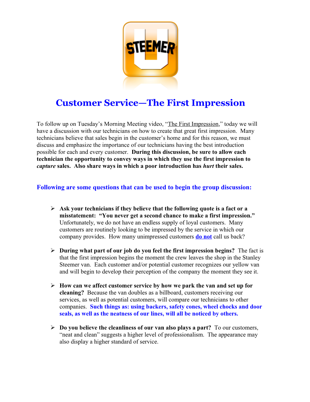 TDS Supplemental: Customer Service