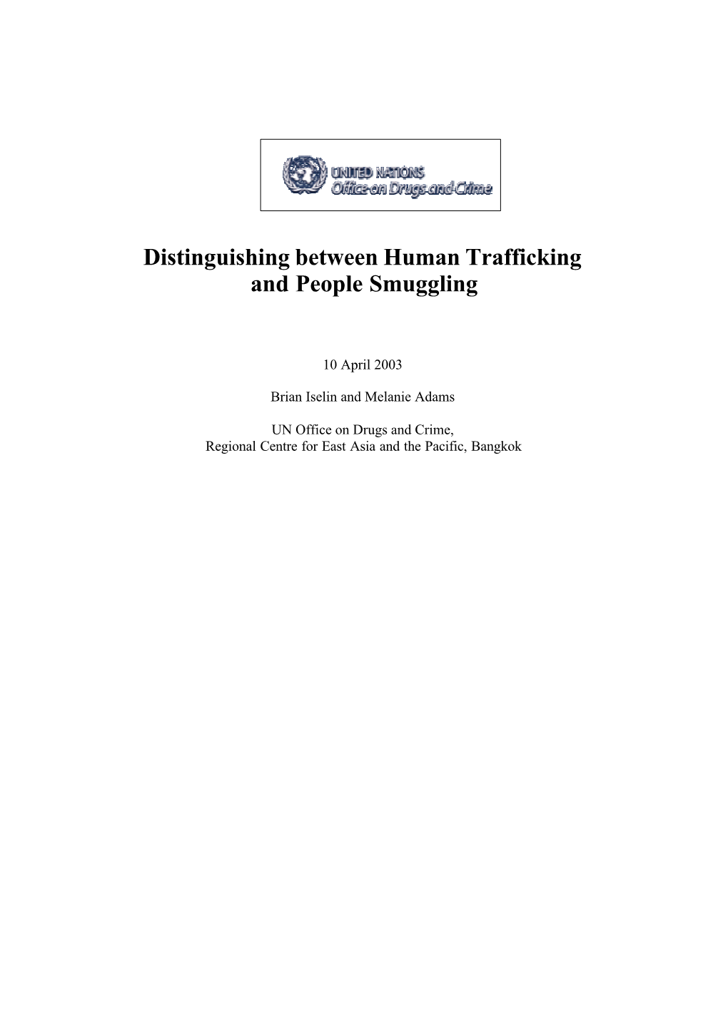 Distinguishing Between Human Trafficking and People Smuggling