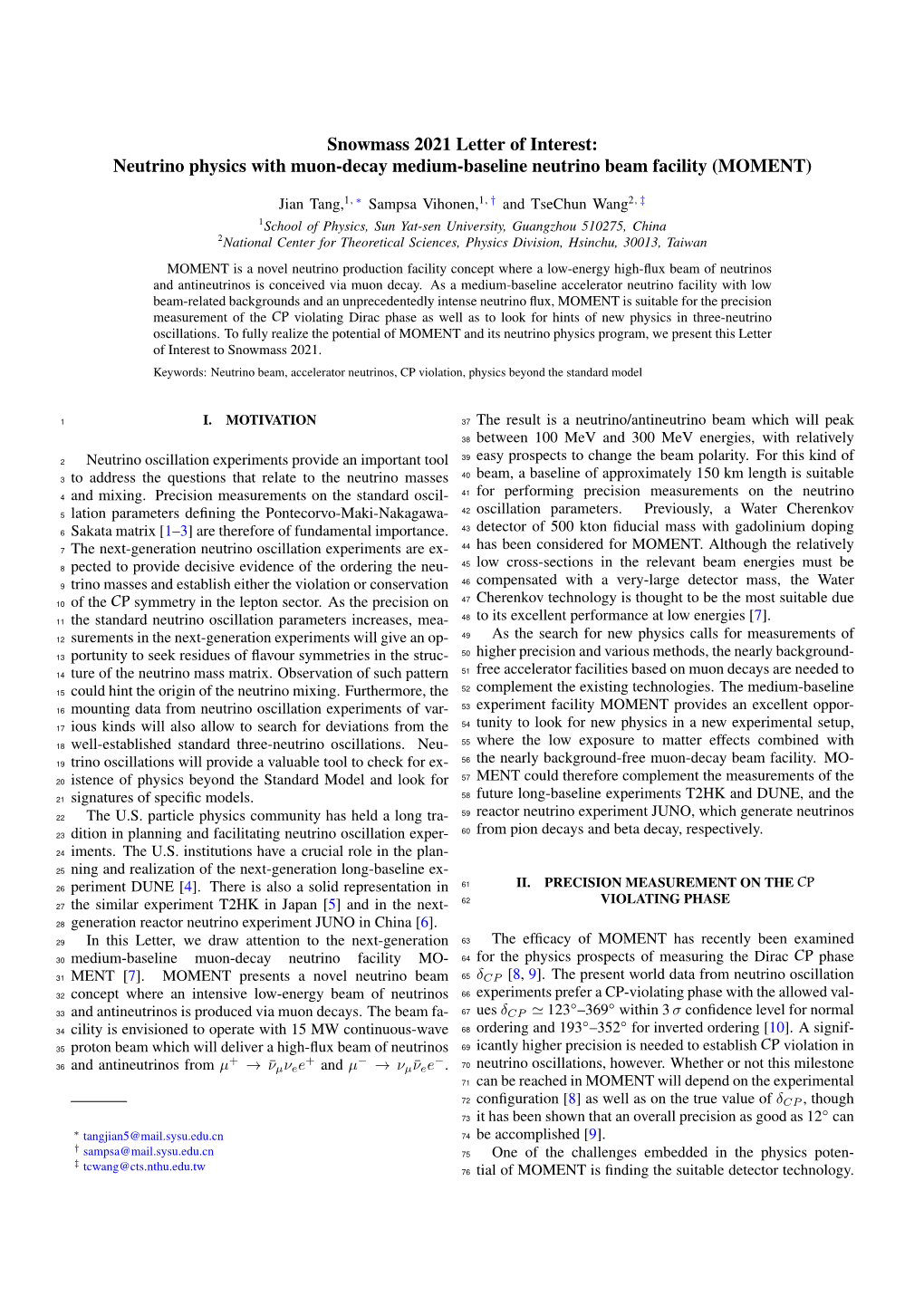 Neutrino Physics with Muon-Decay Medium-Baseline Neutrino Beam Facility (MOMENT)