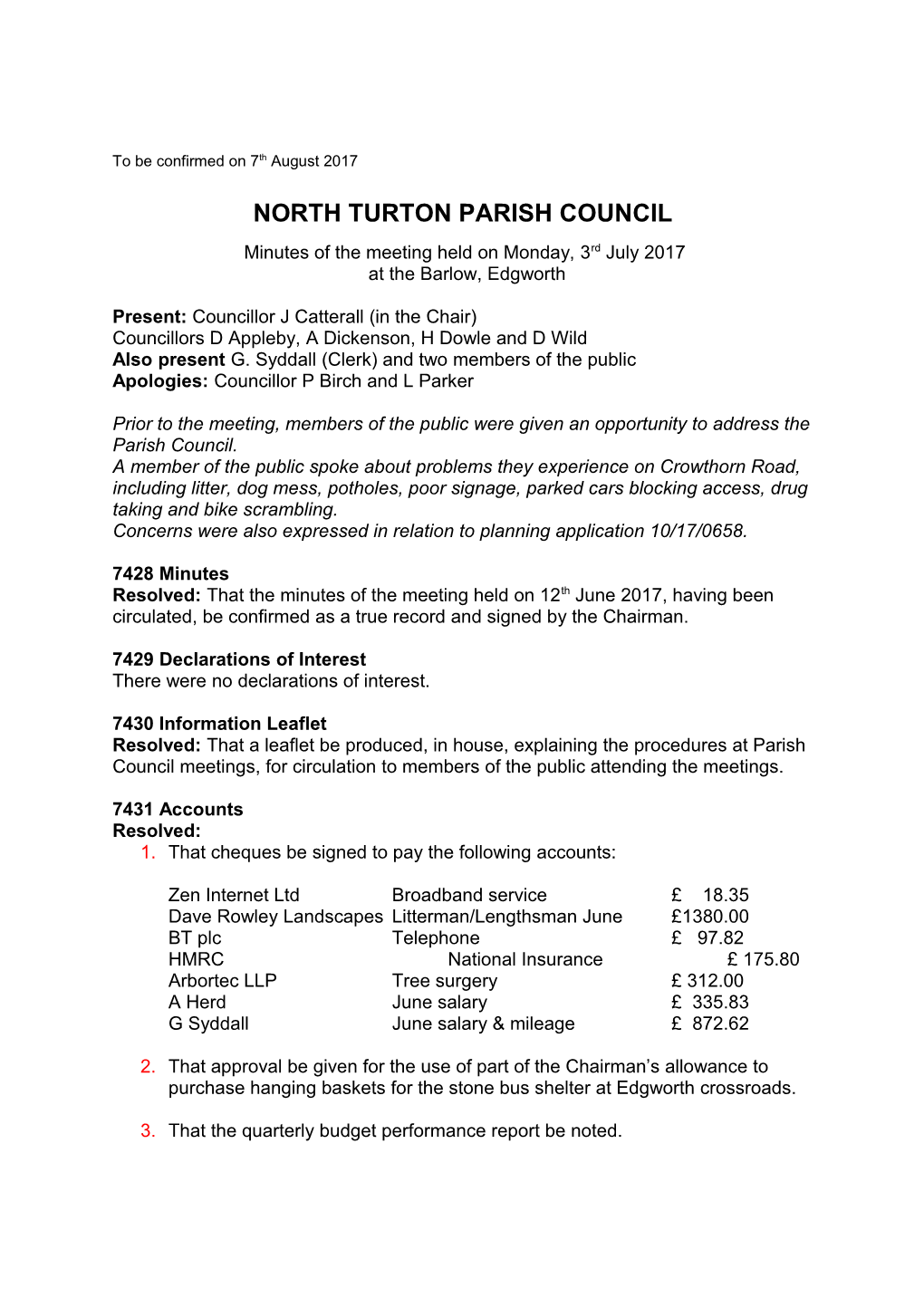 North Turton Parish Council