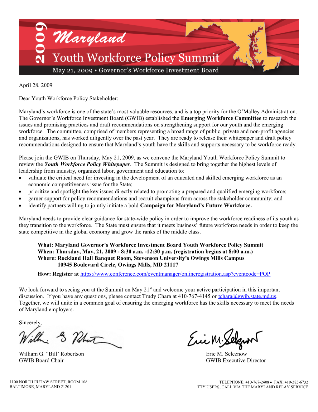 Dear Youth Workforce Policy Stakeholder