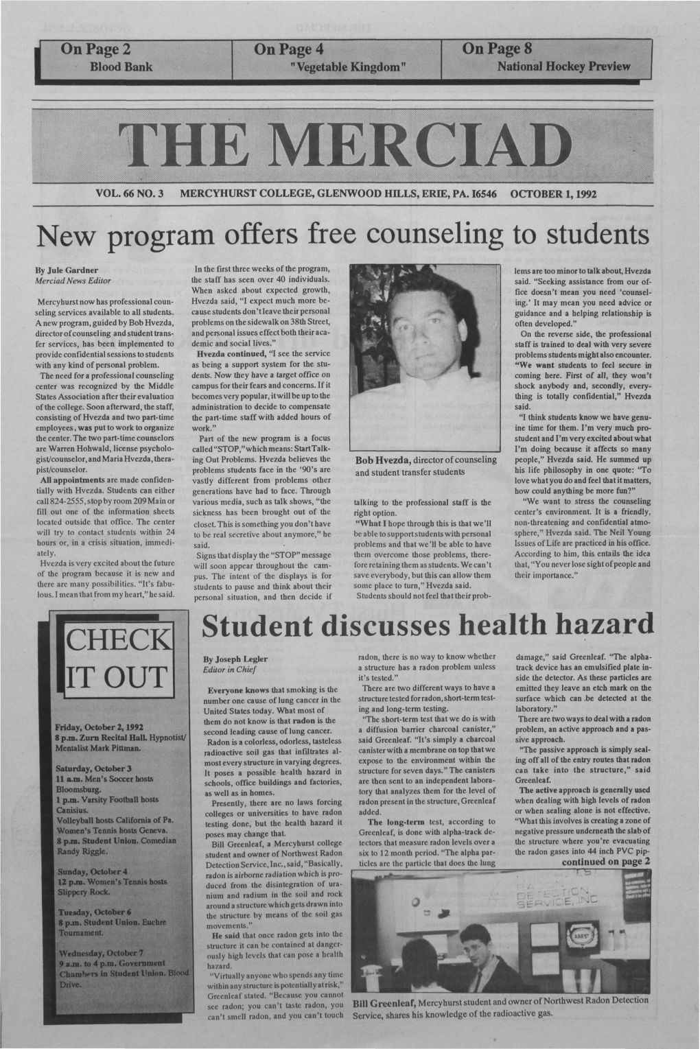 Vol. 66 No. 3 Mercyhurst College, Glenwood Hills, Erie, Pa