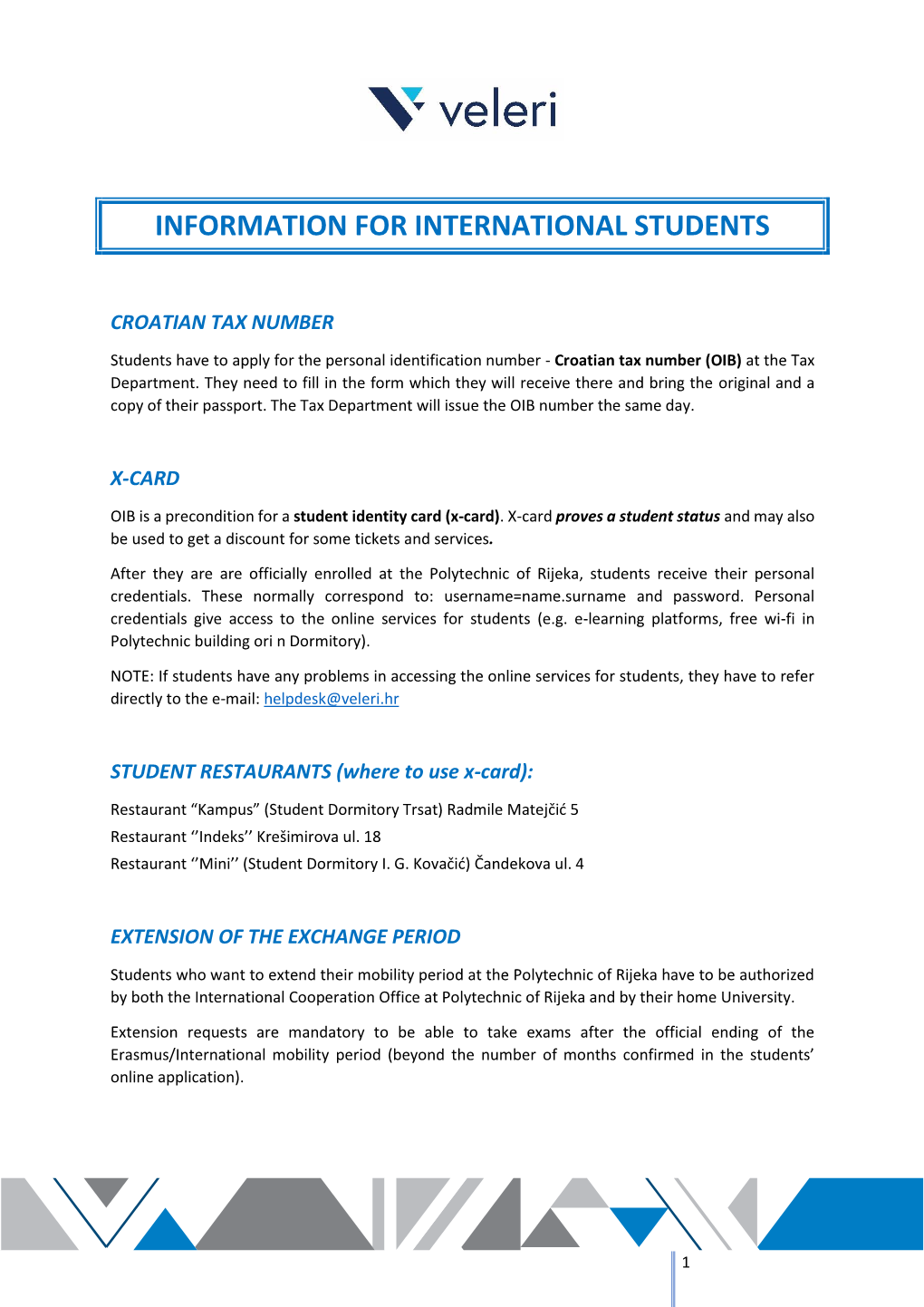 Information for International Students