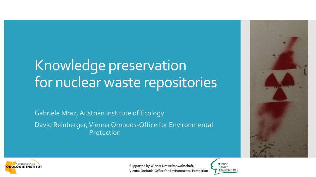 Knowledge Preservation for Nuclear Waste Repositories