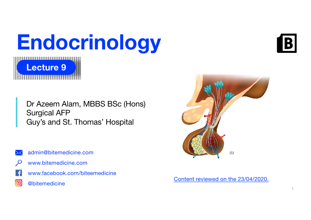 Bitemedicine Lecture 9 (Acromegaly and Prolactinoma) Slides