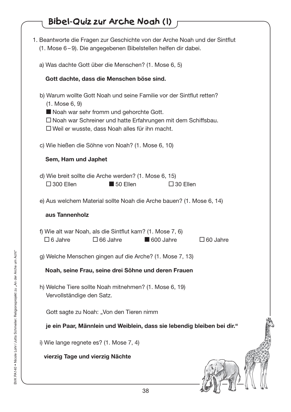 Bibel-Quiz Zur Arche Noah (1)