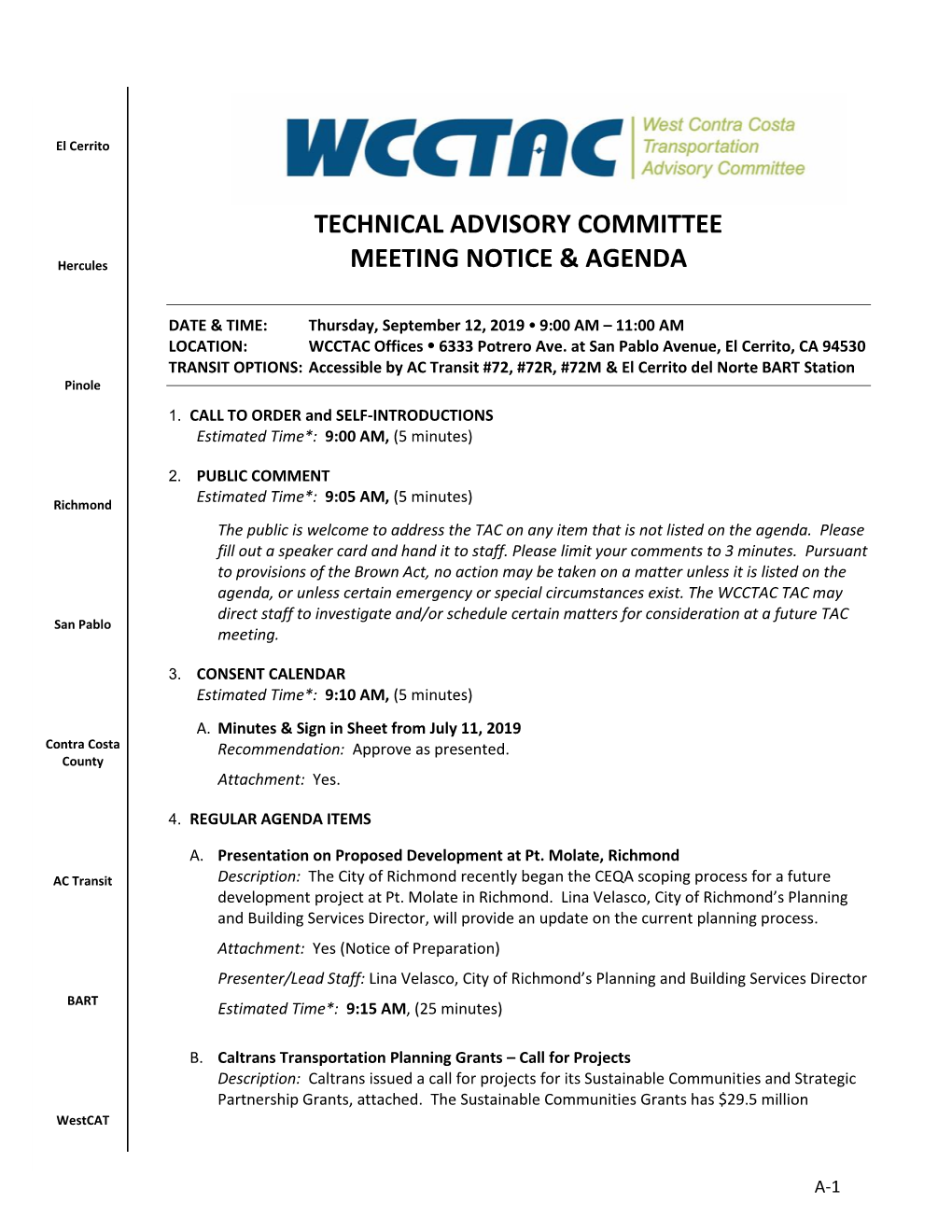 WCCTAC TAC Packet 2019-09-12.Pdf (15.7