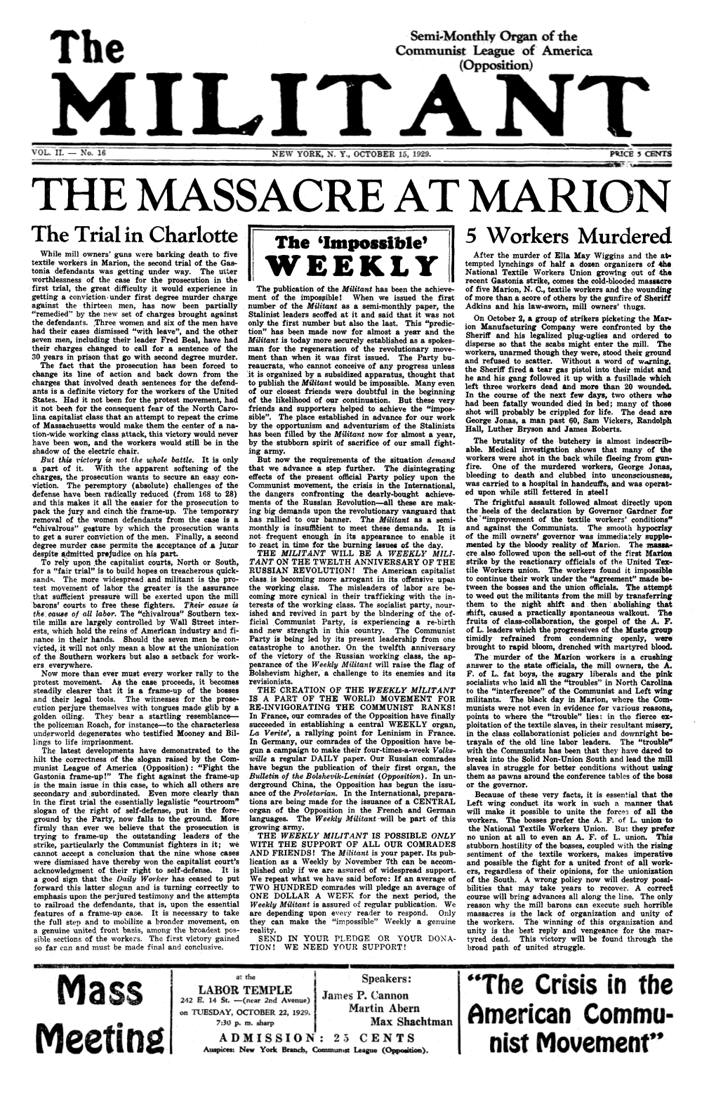 The Massacre at Marion