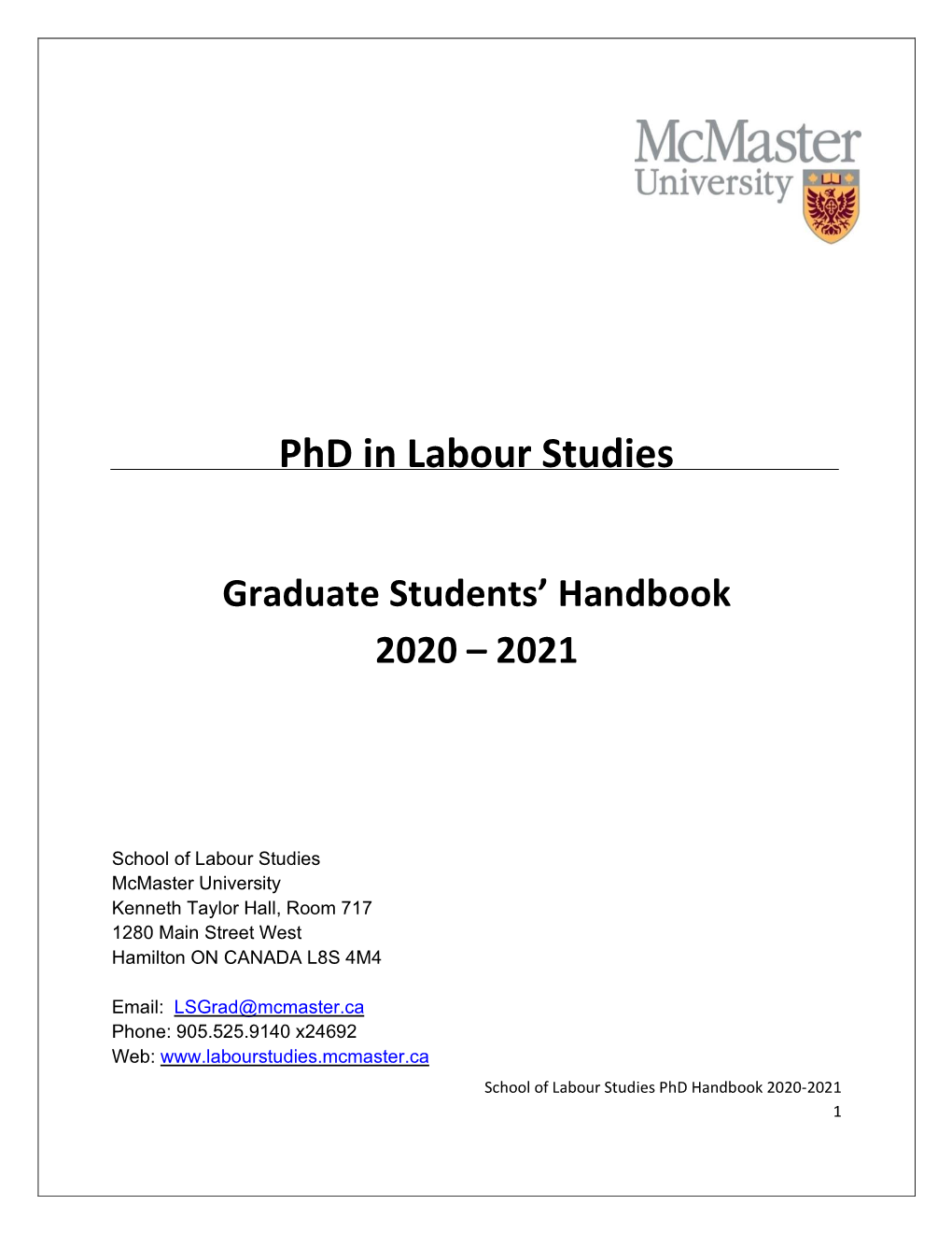 Phd Handbook 2020-2021 1