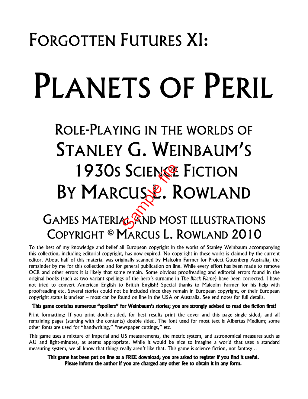 Planets of Peril