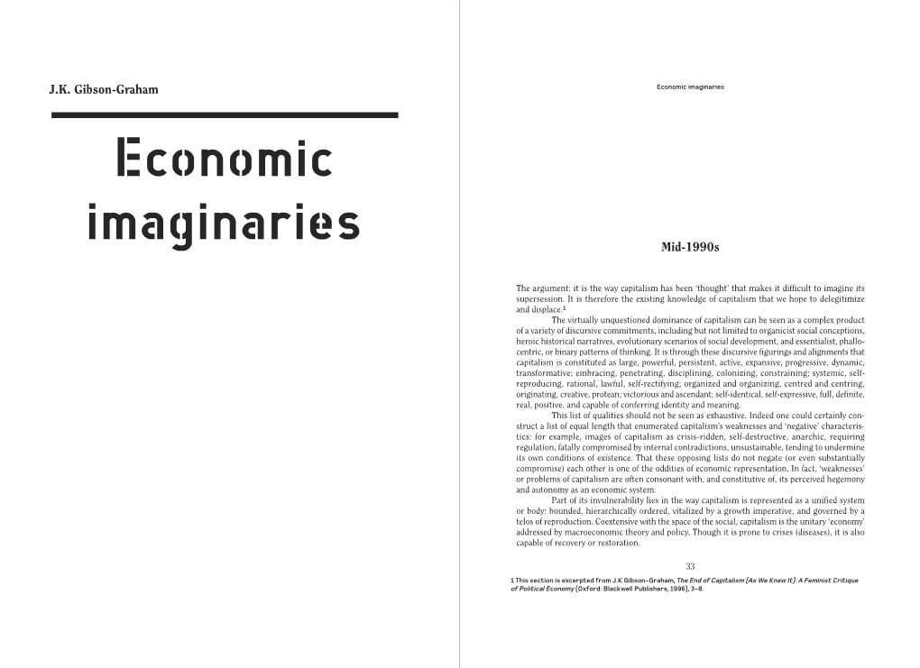 Economic Imaginaries Economic Imaginaries Mid-1990S