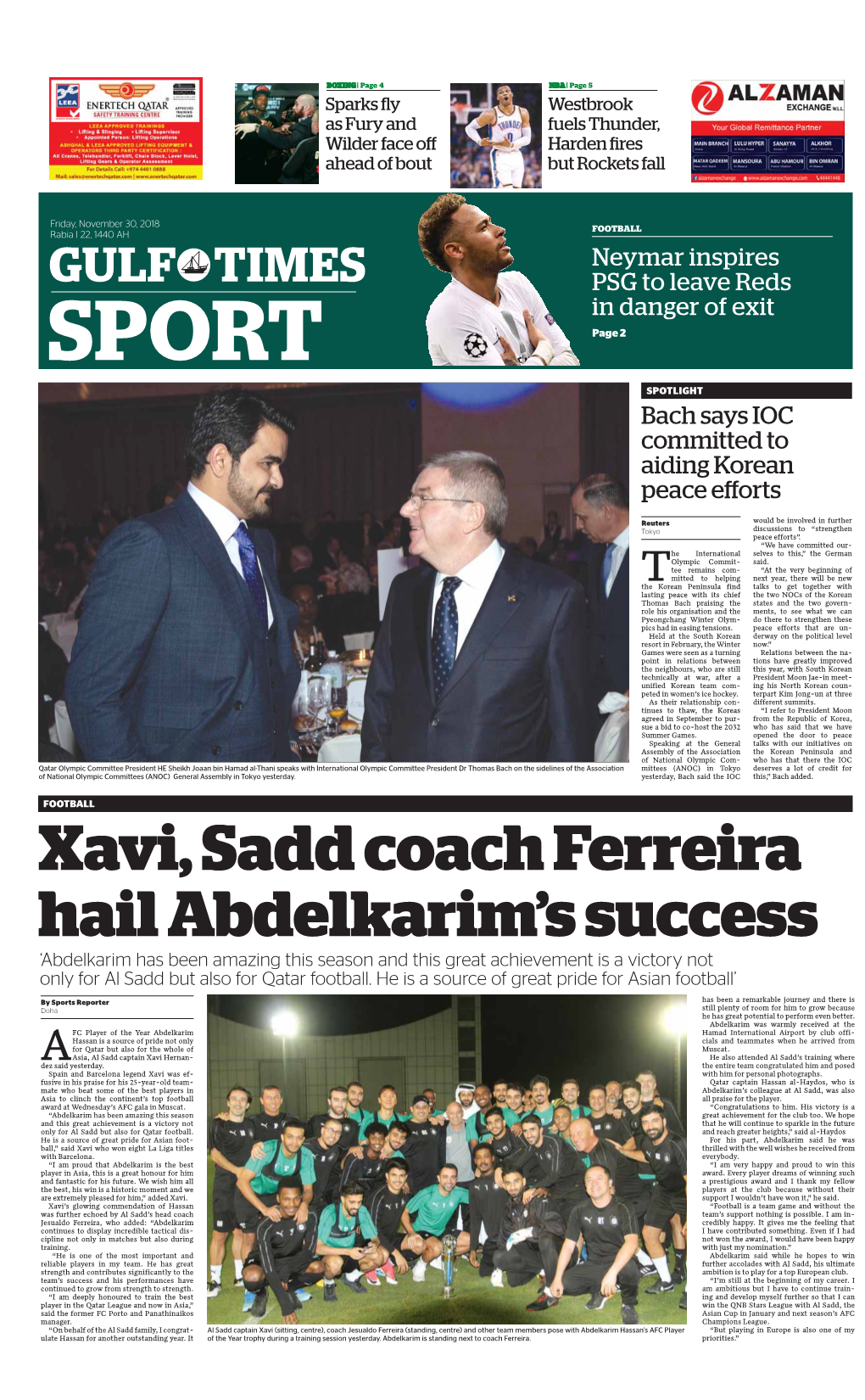 Xavi, Sadd Coach Ferreira Hail Abdelkarim's Success