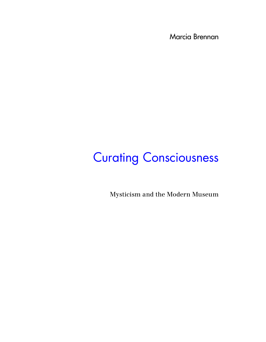 Curating Consciousness: Mysticism and the Modern Museum