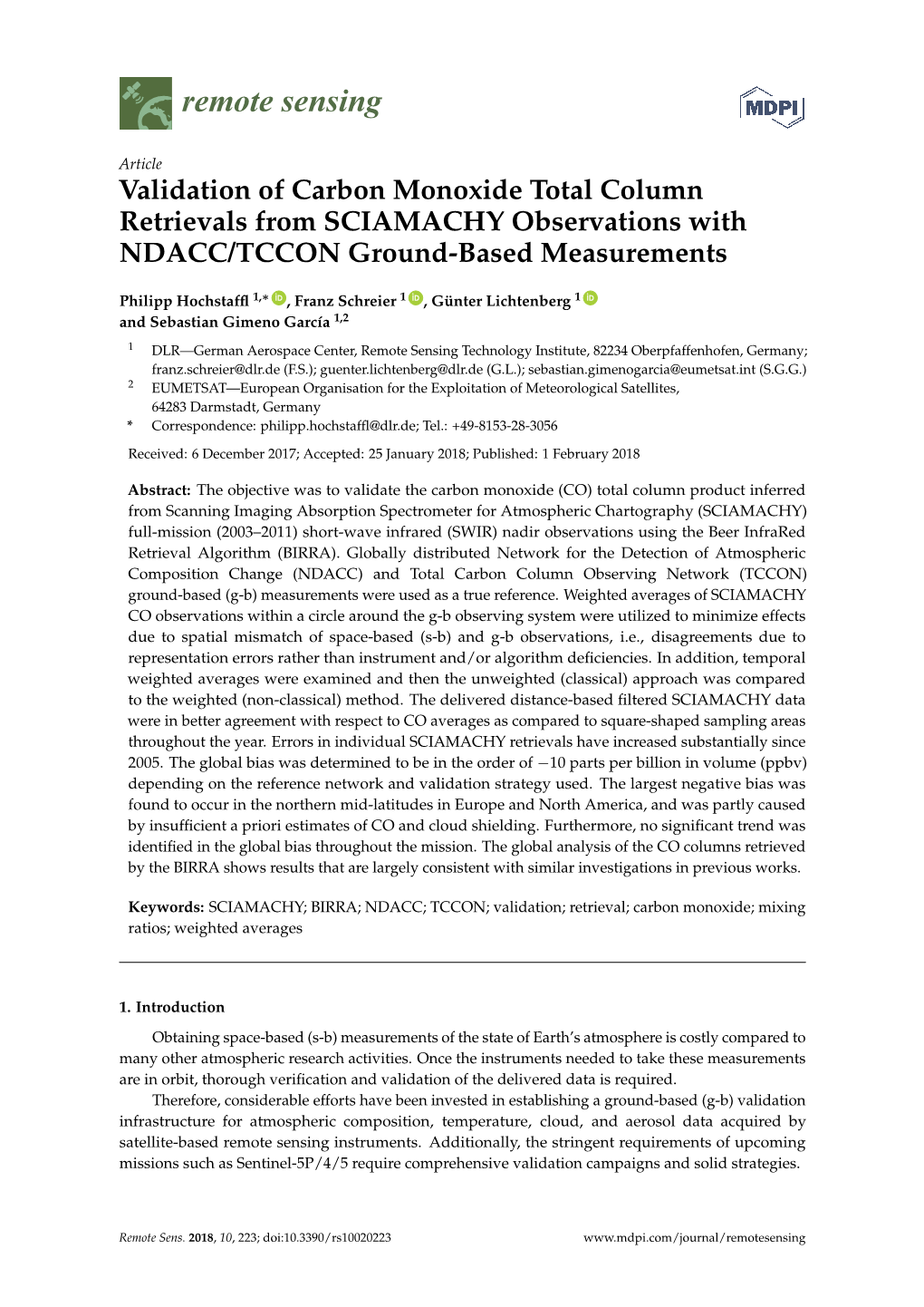 Validation of Carbon Monoxide Total Column Retrievals from SCIAMACHY Observations with NDACC/TCCON Ground-Based Measurements