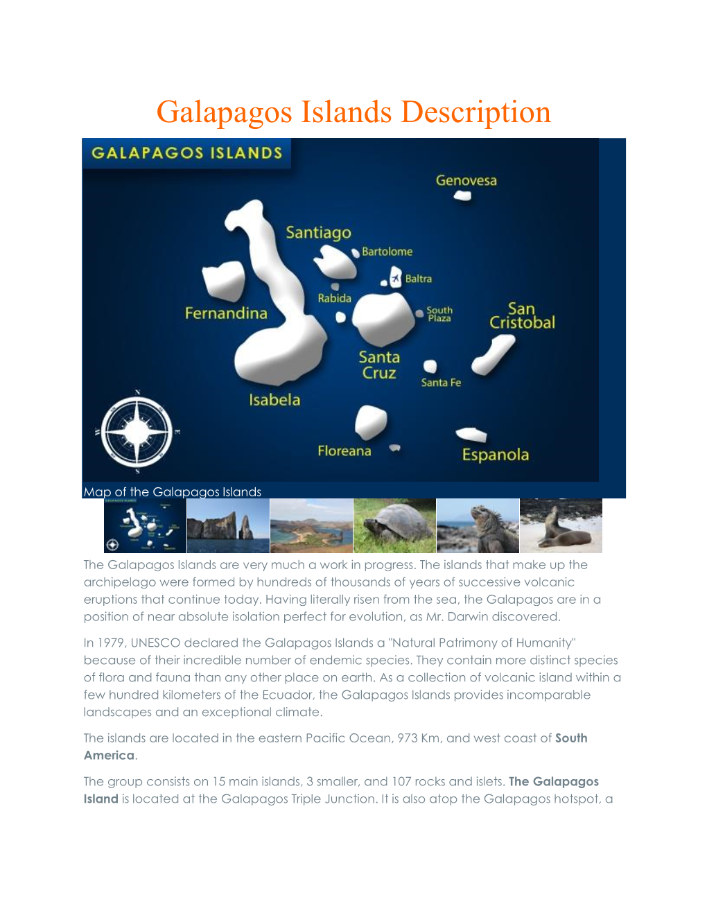 Galapagos Islands Description